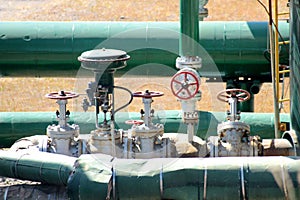 Pipes Control in A geothermal energy plant near Dieng Plateau, Central Java, Indonesia.