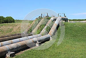 pipes of the dewatering pumps  to prevent flooding of the territory