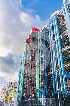 Pipes facade of the Pompidou Center