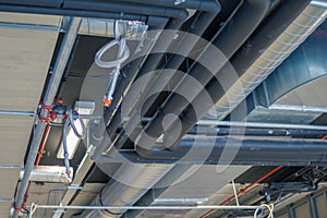 Pipes of HVAC system heating ventilation and air conditioning