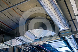 Pipes of HVAC system heating ventilation and air conditioning