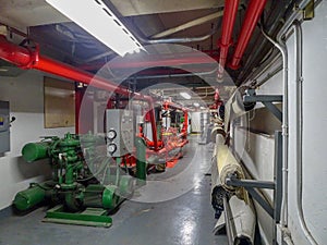 pipes in machine room