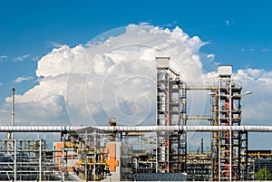 Pipes and machinery in a oil refinery