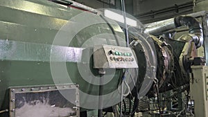 Pipes manufacturing production line. Manufacture of plastic water pipes factory. Process of making plastic tubes on the