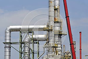 Pipes in an oil refinery