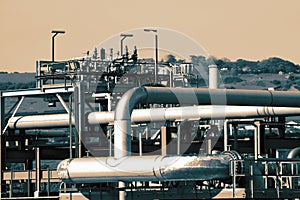 Pipes and pipeline at a gas terminal refinery