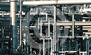 Pipes and pipeline at a gas terminal refinery