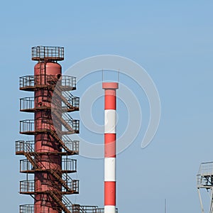 Pipes refinery furnaces and distillation column