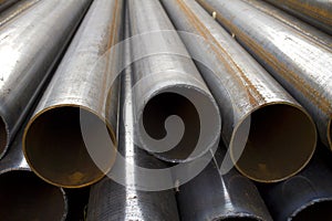 Pipes stack round cut steel