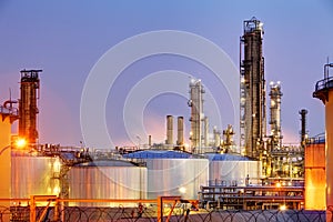 Pipes and tanks of oil refinery - factory