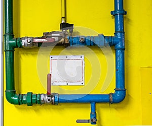 pipes and taps of fire extinguishing system