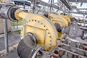 Pipes, tubes, machinery and steam turbine at a power plant