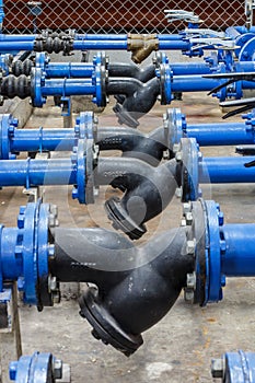 Pipes valve connection blue