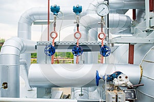 Pipes Valves at a cogeneration plant photo