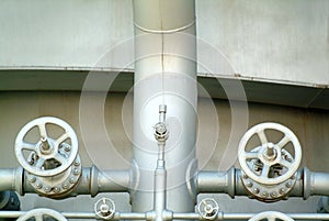 Pipes and valves in industrial petrochemical factory