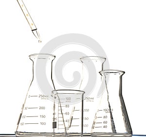The pipette and beaker