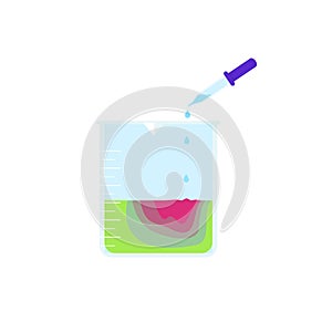 Pipette beaker icon, flat style