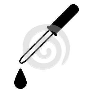 Pipette with a drop of liquid, dosing, vector concept dripping, dosing with drops photo