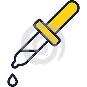 Pipette dropper icon eyedropper line flat vector