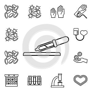 Pipette icon. Blood donation icons universal set for web and mobile