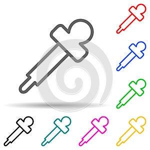 pipette multi color style icon. Simple thin line, outline vector of web icons for ui and ux, website or mobile application