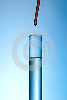 Pipette put the solution to cuvette