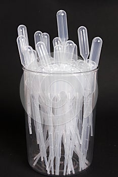 Pipettes in jar