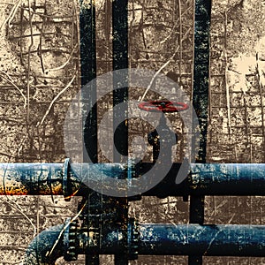 Pipework Grunged Background