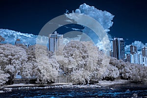 Piracicaba River and city in infrared - 720nm photo