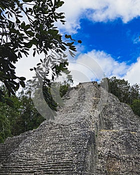 Piramid in the arqueological zone of Coba