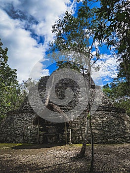 Piramid in the arqueological zone of Coba photo