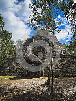 Piramid in the arqueological zone of Coba photo