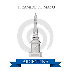 Piramide de Mayo Buenos Aires Argentina vector flat attraction photo
