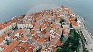 Piran Cape Madona Point, Aerial View, Slovenia