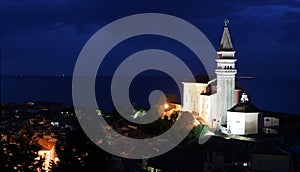 Piran at night