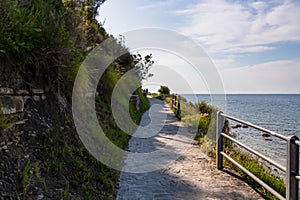 Piran - Scenic walking path between Fiesa and charming coastal town of Piran in Slovenian Istria