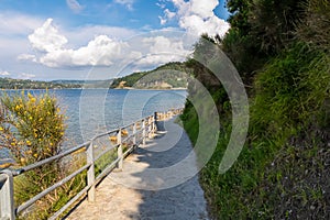 Piran - Scenic walking path between Fiesa and charming coastal town of Piran in Slovenian Istria