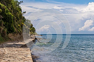 Piran - Scenic walking path between Fiesa and charming coastal town of Piran in Slovenian Istria