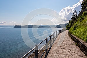 Piran - Scenic walking path between Fiesa and charming coastal town of Piran in Slovenian Istria