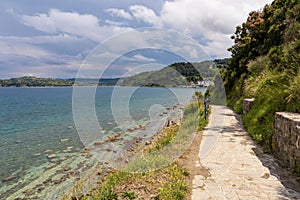 Piran - Scenic walking path between Fiesa and charming coastal town of Piran in Slovenian Istria