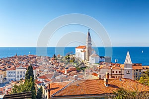 Piran town on Adriatic sea.