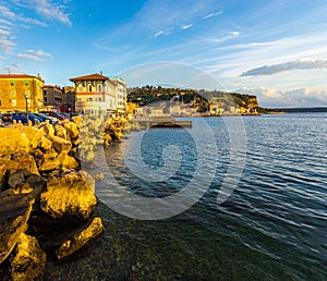 Piran town promenade coastline, Slovenia