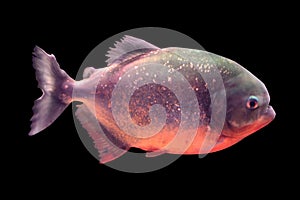 Piranha fish isolated on black background