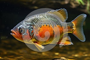 Piranha is a predatory tropical fish, freshwater exotic fauna of the Amazon. AI generated.