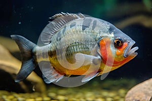 Piranha is a predatory tropical fish, freshwater exotic fauna of the Amazon. AI generated.