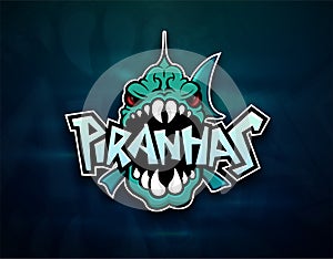 Piranhas emblem logo for sports team