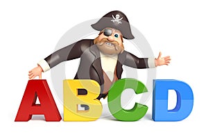 Pirate with ABCD sign