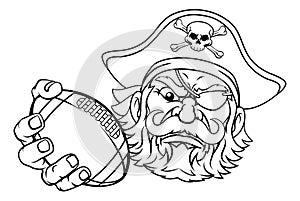 Pirate American Football Sports Mascot Cartoon