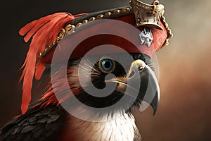 Pirate bird. Generative AI.