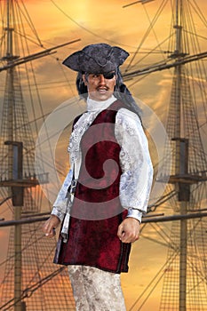 Pirate, Buccaneer, Ship, Privateer, Portrait